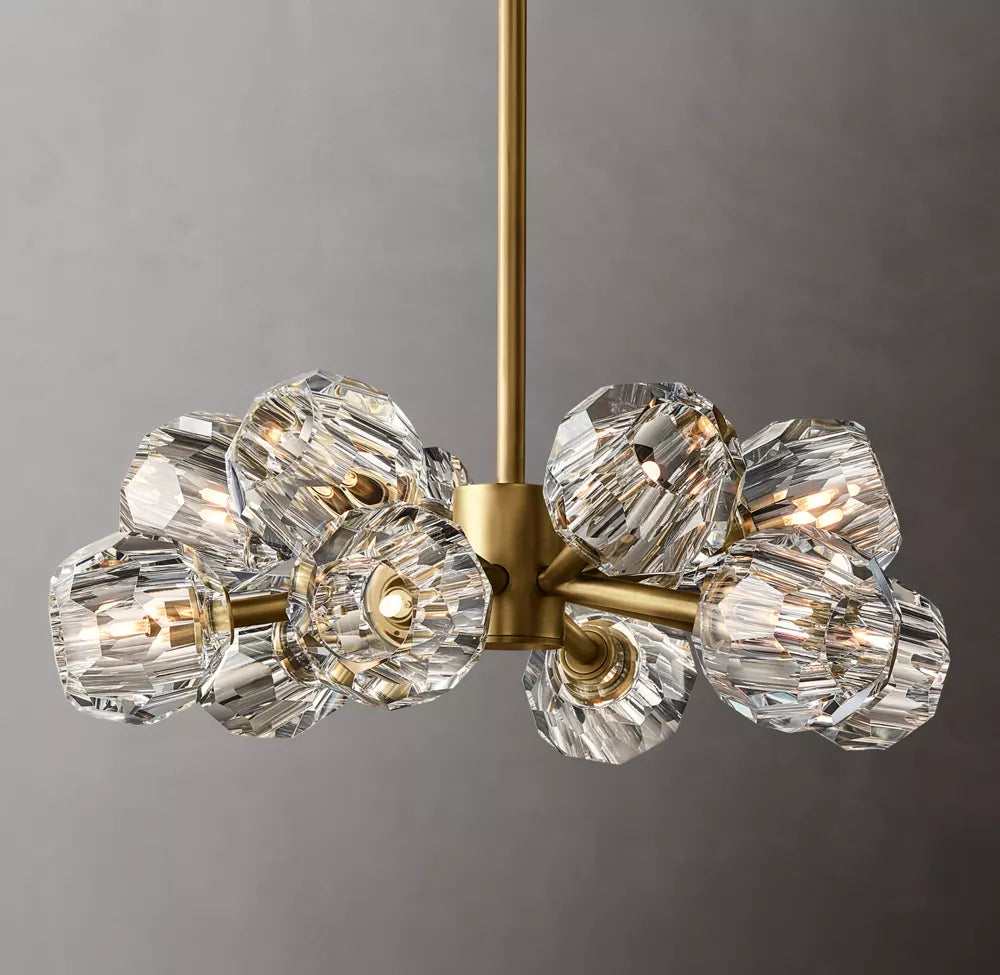 BOULE DE CRISTAL CLEAR GLASS ROUND CHANDELIER 24"