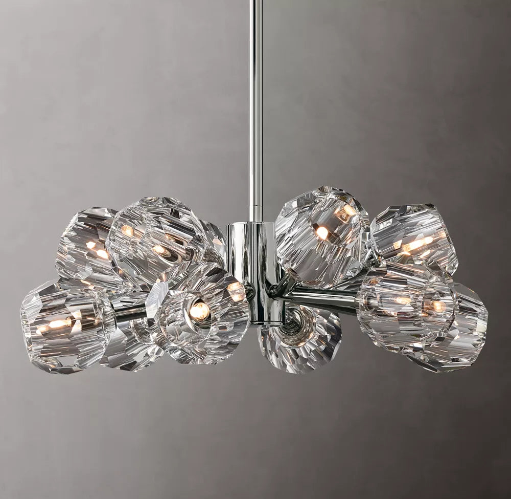 BOULE DE CRISTAL CLEAR GLASS ROUND CHANDELIER 24"