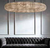 CRYSTAL HALO CLEAR ROUND LED CHANDELIER 72"