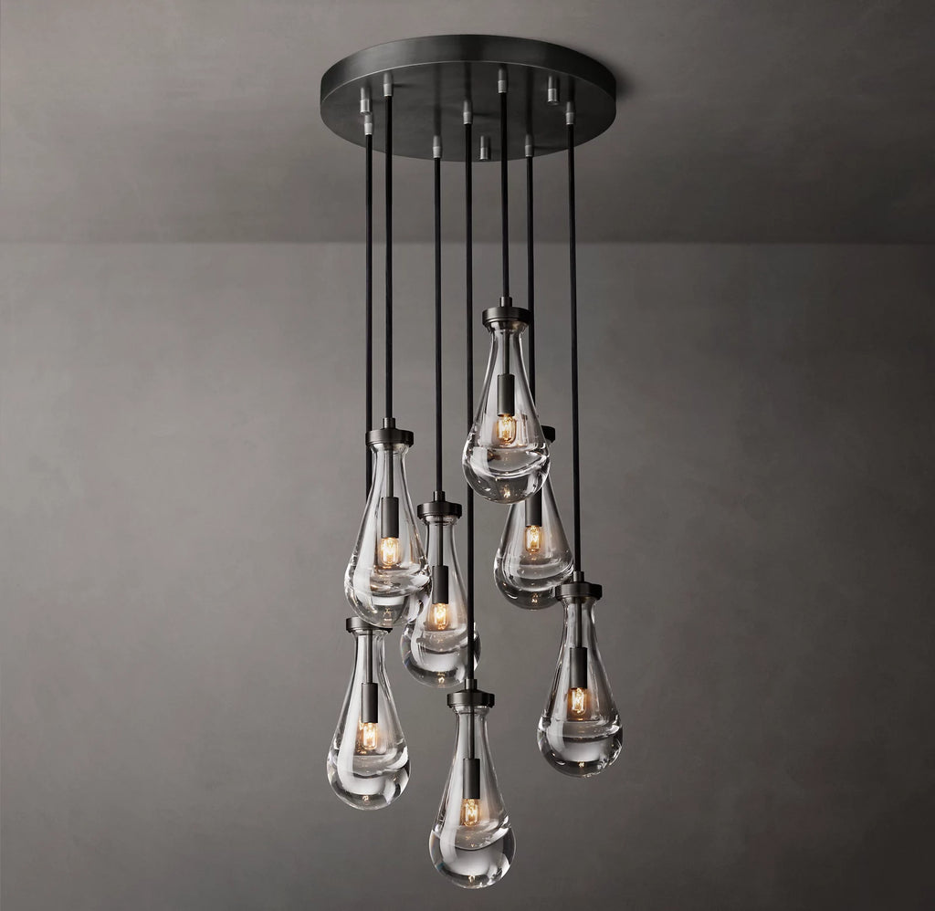 RAIN ROUND CHANDELIER 18"