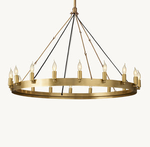 CAMINO VINTAGE CANDELABRA ROUND CHANDELIER 38"