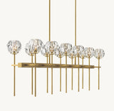 BOULE DE CRISTAL CLEAR GLASS DOUBLE LINEAR CHANDELIER 60"