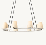 PAUILLAC FABRIC SHADE ROUND CHANDELIER 36"