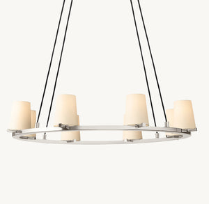 PAUILLAC FABRIC SHADE ROUND CHANDELIER 36"
