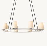PAUILLAC FABRIC SHADE ROUND CHANDELIER 36"