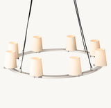 PAUILLAC FABRIC SHADE ROUND CHANDELIER 36"