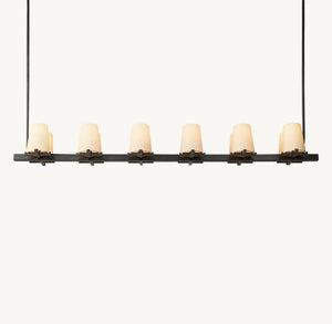 PAUILLAC FABRIC SHADE LINEAR CHANDELIER 60"