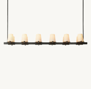 PAUILLAC FABRIC SHADE LINEAR CHANDELIER 60"