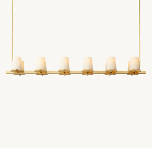 PAUILLAC FABRIC SHADE LINEAR CHANDELIER 60"
