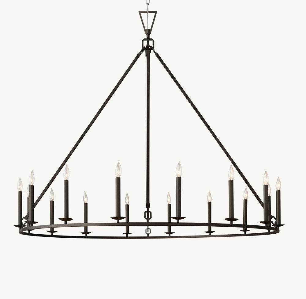 19TH C. ENGLISH OPENWORK ROUND CHANDELIER 60"