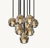 BOULE DE CRISTAL SMOKE GLASS ROUND CLUSTER CHANDELIER 14"