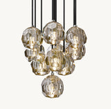 BOULE DE CRISTAL SMOKE GLASS ROUND CLUSTER CHANDELIER 14"