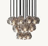 BOULE DE CRISTAL SMOKE GLASS ROUND CLUSTER CHANDELIER 19"
