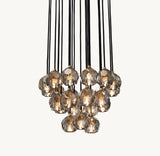 BOULE DE CRISTAL SMOKE GLASS ROUND CLUSTER CHANDELIER 24"