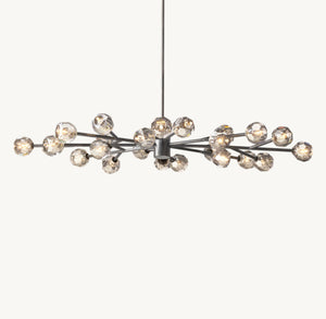 BOULE DE CRISTAL SMOKE GLASS OVAL CHANDELIER 72"