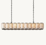HARLOW CALCITE RECTANGULAR CHANDELIER 74"