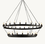 CAMINO VINTAGE CANDELABRA TWO-TIER CHANDELIER 50"