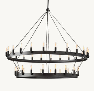 CAMINO VINTAGE FILAMENT TWO-TIER CHANDELIER 50"