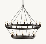 CAMINO VINTAGE CANDELABRA TWO-TIER CHANDELIER 38"