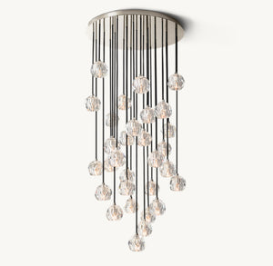 BOULE DE CRISTAL CLEAR GLASS ROUND CLUSTER CHANDELIER 30"