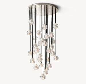 BOULE DE CRISTAL CLEAR GLASS ROUND CLUSTER CHANDELIER 30"