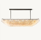 CHIARA CLEAR GLASS TIERED RECTANGULAR CHANDELIER 74