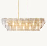 SIRENE CLEAR GLASS RECTANGULAR CHANDELIER 77"