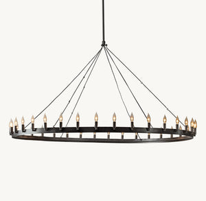 CAMINO VINTAGE CANDELABRA ROUND CHANDELIER 73"