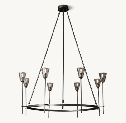 TORCHE DE VERRE ROUND CHANDELIER 46"