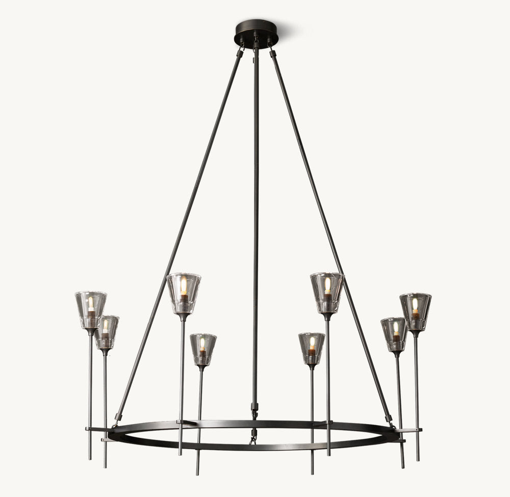 TORCHE DE VERRE ROUND CHANDELIER 46"