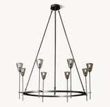 TORCHE DE VERRE ROUND CHANDELIER 46"