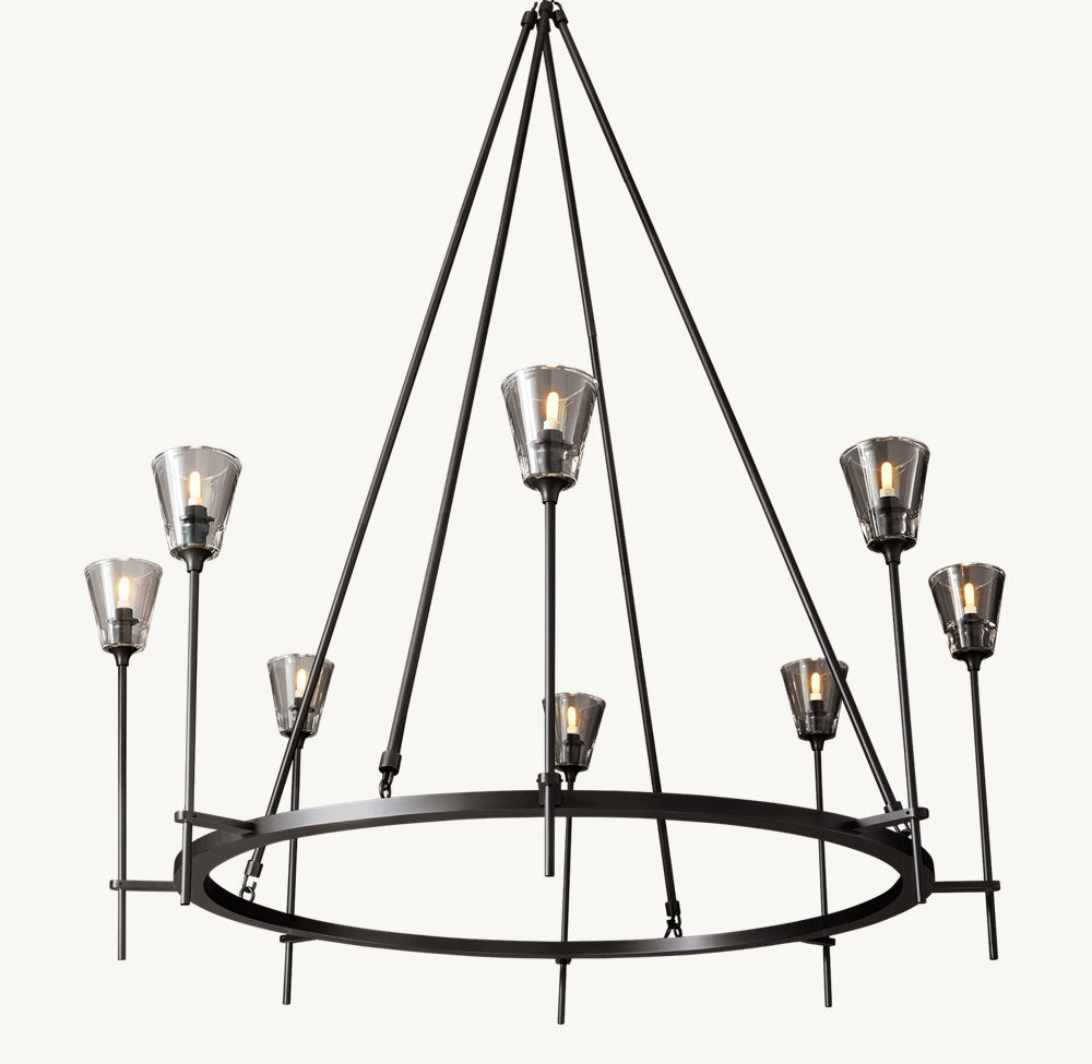 TORCHE DE VERRE ROUND CHANDELIER 46"