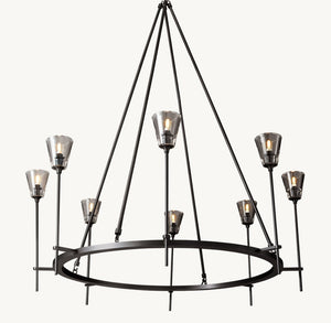 TORCHE DE VERRE ROUND CHANDELIER 46"