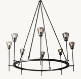 TORCHE DE VERRE ROUND CHANDELIER 46"