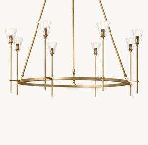TORCHE DE VERRE ROUND CHANDELIER 46"