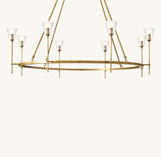 TORCHE DE VERRE ROUND CHANDELIER 58"