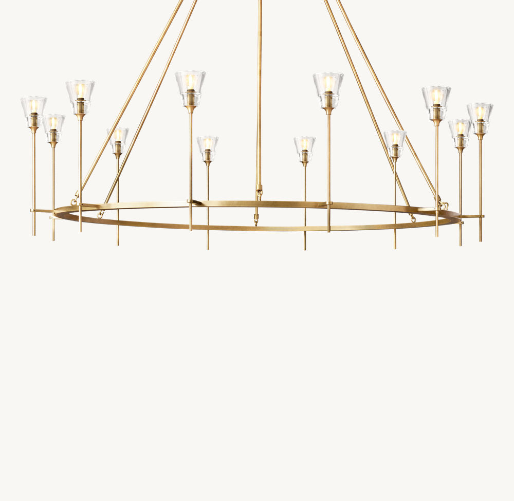 TORCHE DE VERRE ROUND CHANDELIER 70"