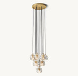 BOULE DE CRISTAL CLEAR GLASS ROUND CLUSTER CHANDELIER 14"