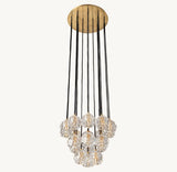 BOULE DE CRISTAL CLEAR GLASS ROUND CLUSTER CHANDELIER 19"