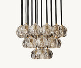 BOULE DE CRISTAL CLEAR GLASS ROUND CLUSTER CHANDELIER 24"
