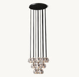BOULE DE CRISTAL CLEAR GLASS ROUND CLUSTER CHANDELIER 19"