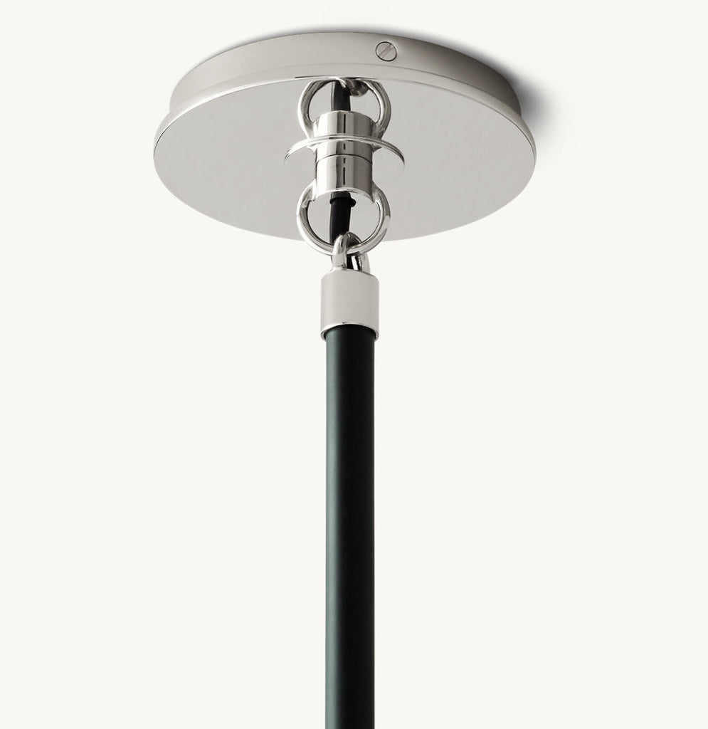 BISTRO GLOBE MILK GLASS CHANDELIER 34"