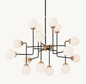 BISTRO GLOBE MILK GLASS CHANDELIER 56"
