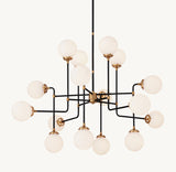 BISTRO GLOBE MILK GLASS CHANDELIER 56"