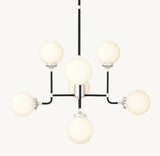 BISTRO GLOBE MILK GLASS CHANDELIER 34