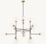 BISTRO GLOBE CLEAR GLASS CHANDELIER 56"
