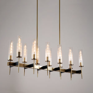 Aicken Chandelier 12 Lights Brass