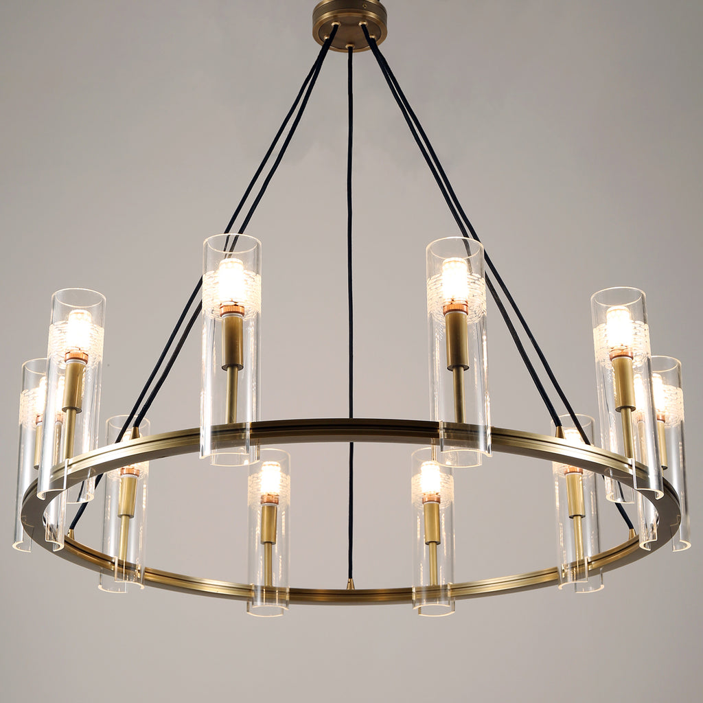 Carney Chandelier 10 Lights Brass