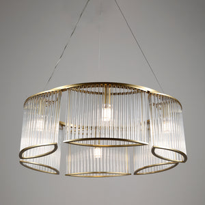240 Glasses Chandelier 6 Light Brass