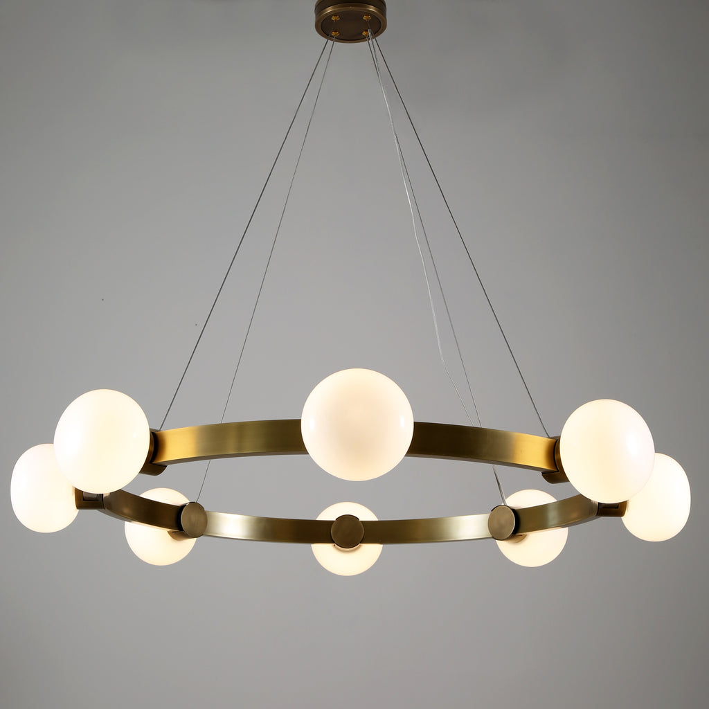 Globe Brass Chandelier 8 Lights